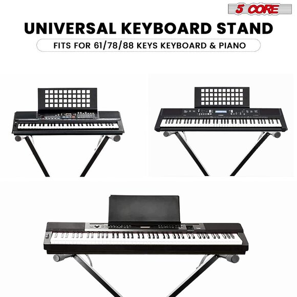 Keyboard Stand Single XStyle Adjustable Lift Piano Riser For 49 To 88 Keys BLACK - Picture 7 of 8